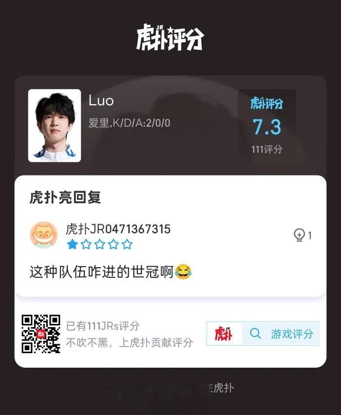 虎扑选手评分热议——中国杭州LGD.NEW#ag战胜lgd##2023王者世冠k