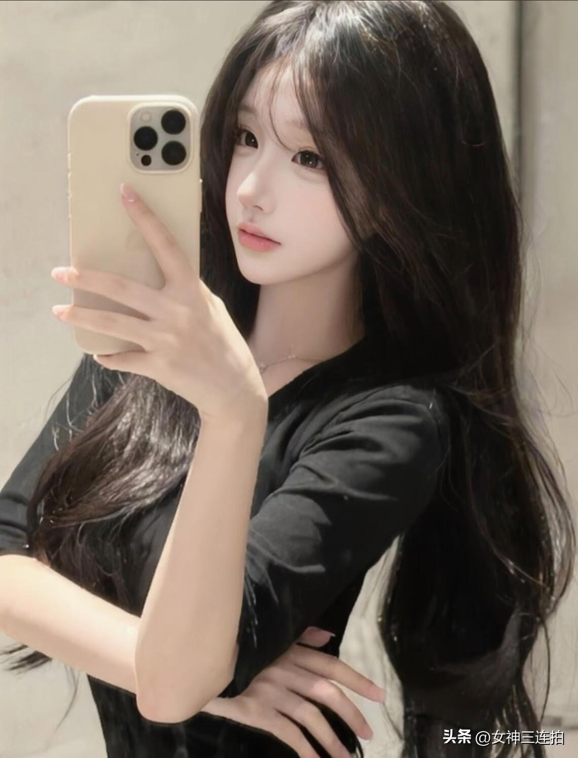 这姑娘自拍看起来好漂亮啊！