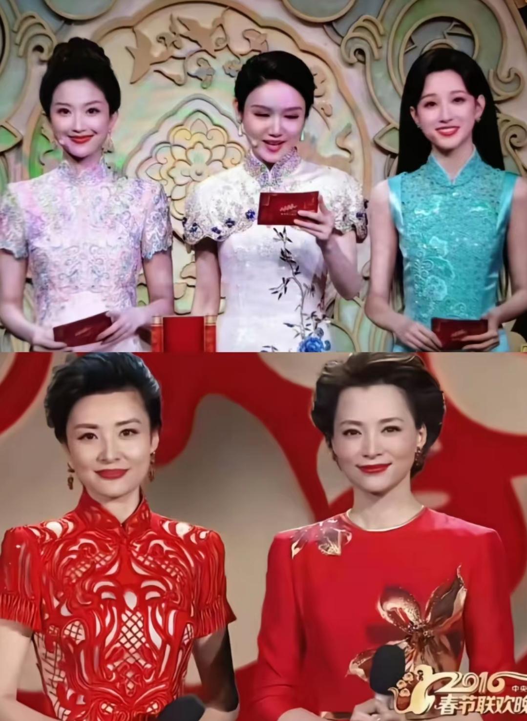 上图和下图都是央视春晚的美女主持人，但是看来看去，总感觉两者的风格和气场有点不太