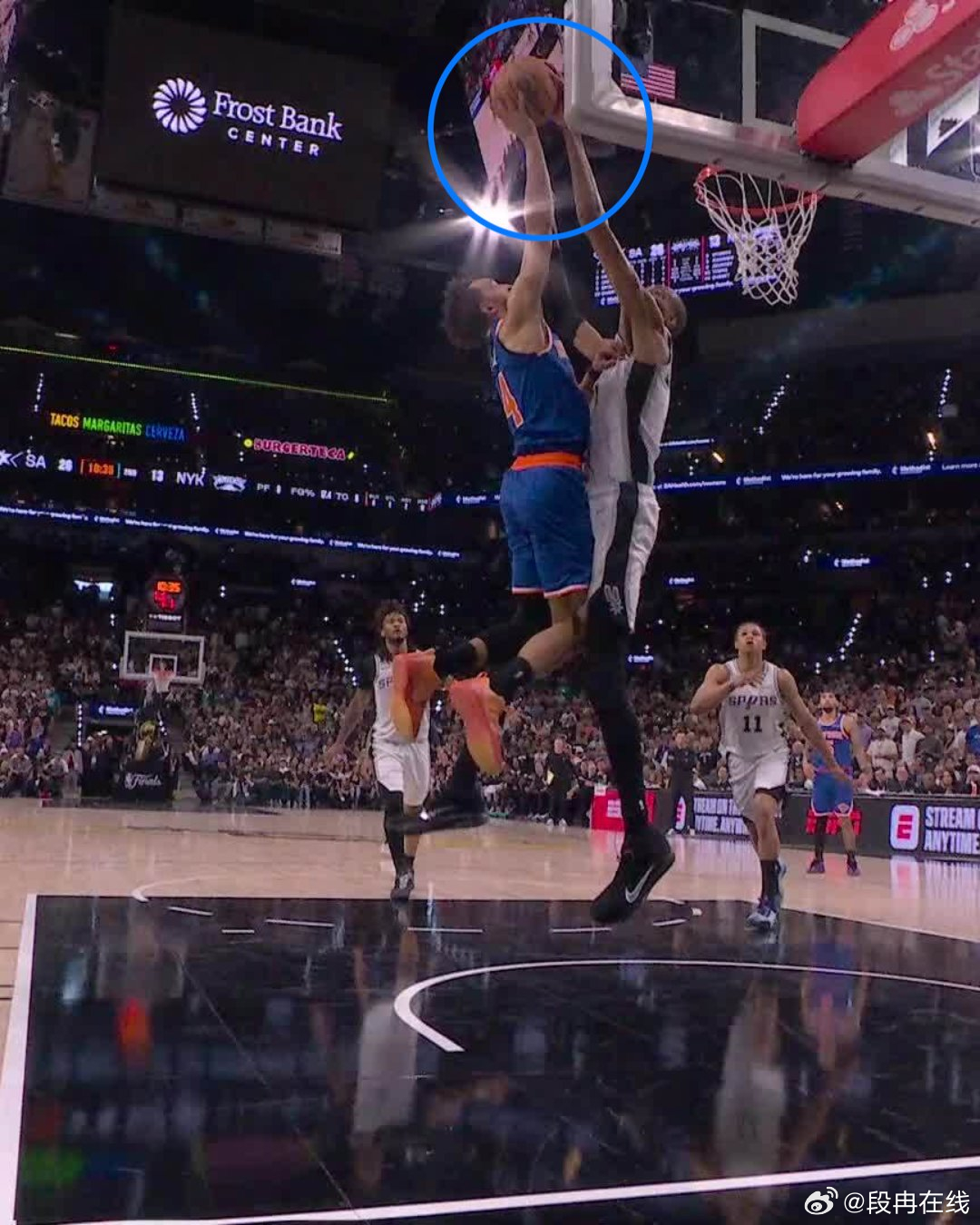 文班登场12分钟拿下5次盖帽尼克斯vs马刺NBA