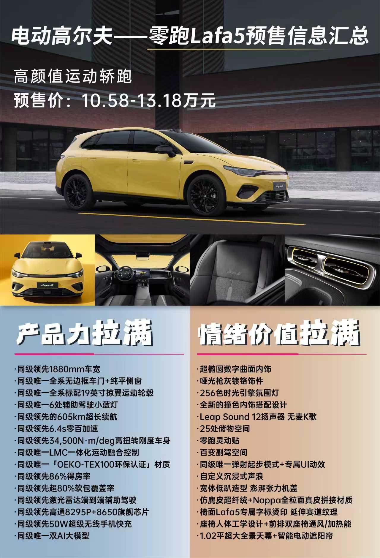 零跑Lafa5不愧是电动高尔夫，15万内级别车型中，竞争力还是挺有看头的。它的定