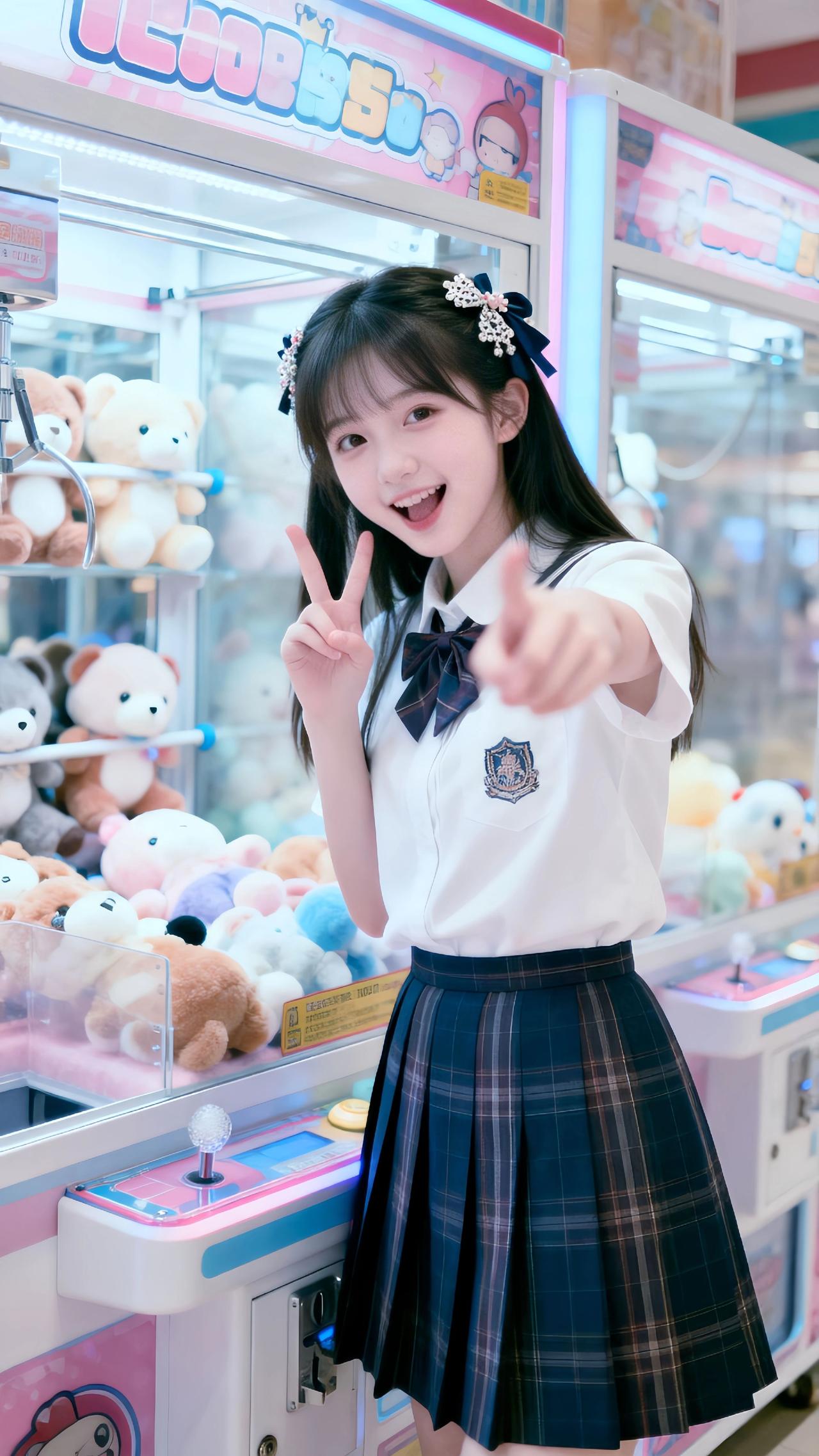 美女 清纯甜美 甜系女孩  甜妹 抓娃娃