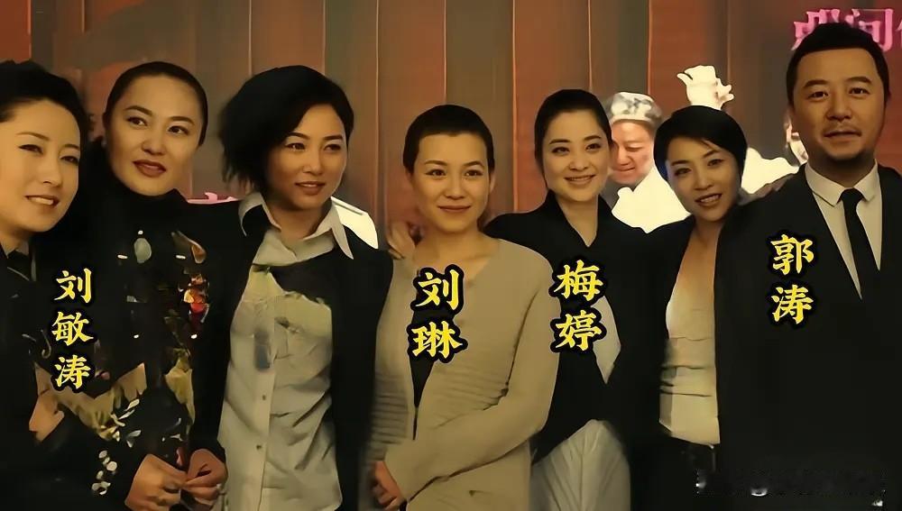 一张演员的集体大合照，一共7人，认出了刘敏涛，刘琳，梅婷和郭涛。你能认出来其中的