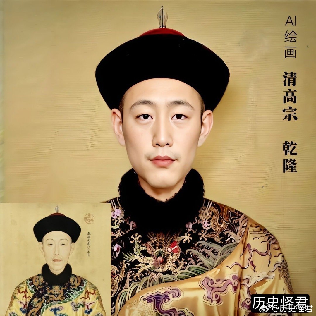 大长脸乾隆皇帝，相貌不输明星。 ​​​