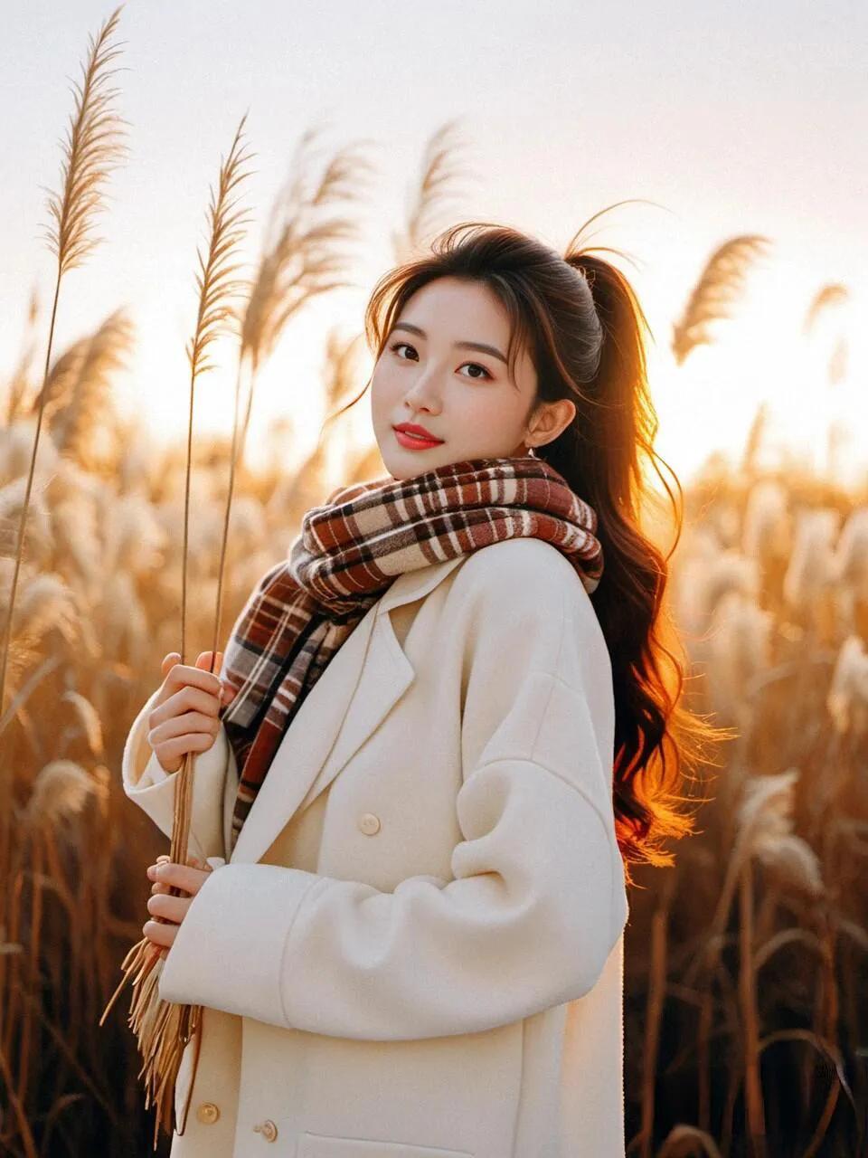 夕阳余晖照#白衣倩影翩#佳人倩影🌸# 风姿优美#温柔浪漫穿搭
