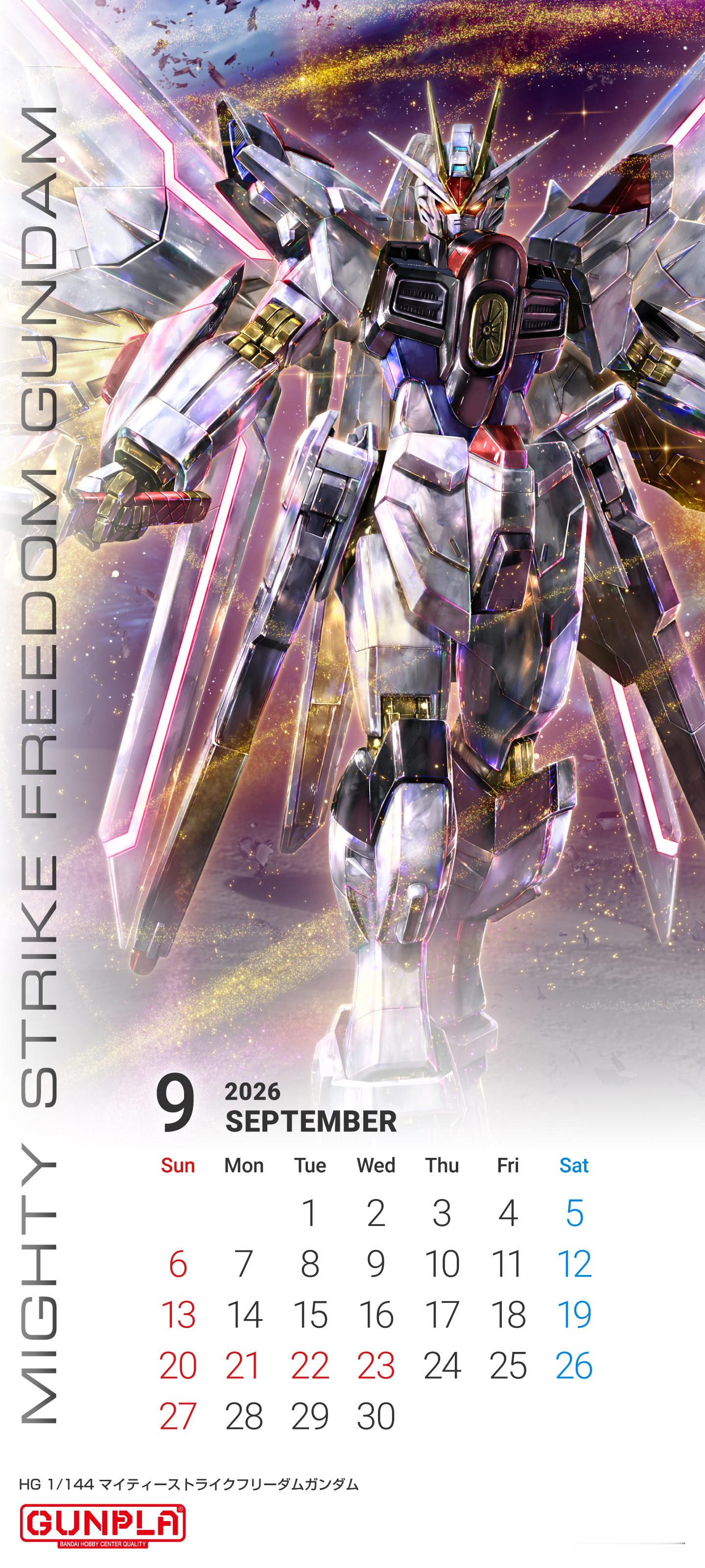 9月GUNPLA封绘月历：HGCE非凡强袭自由高达高达模型[超话]高达模型 ←i