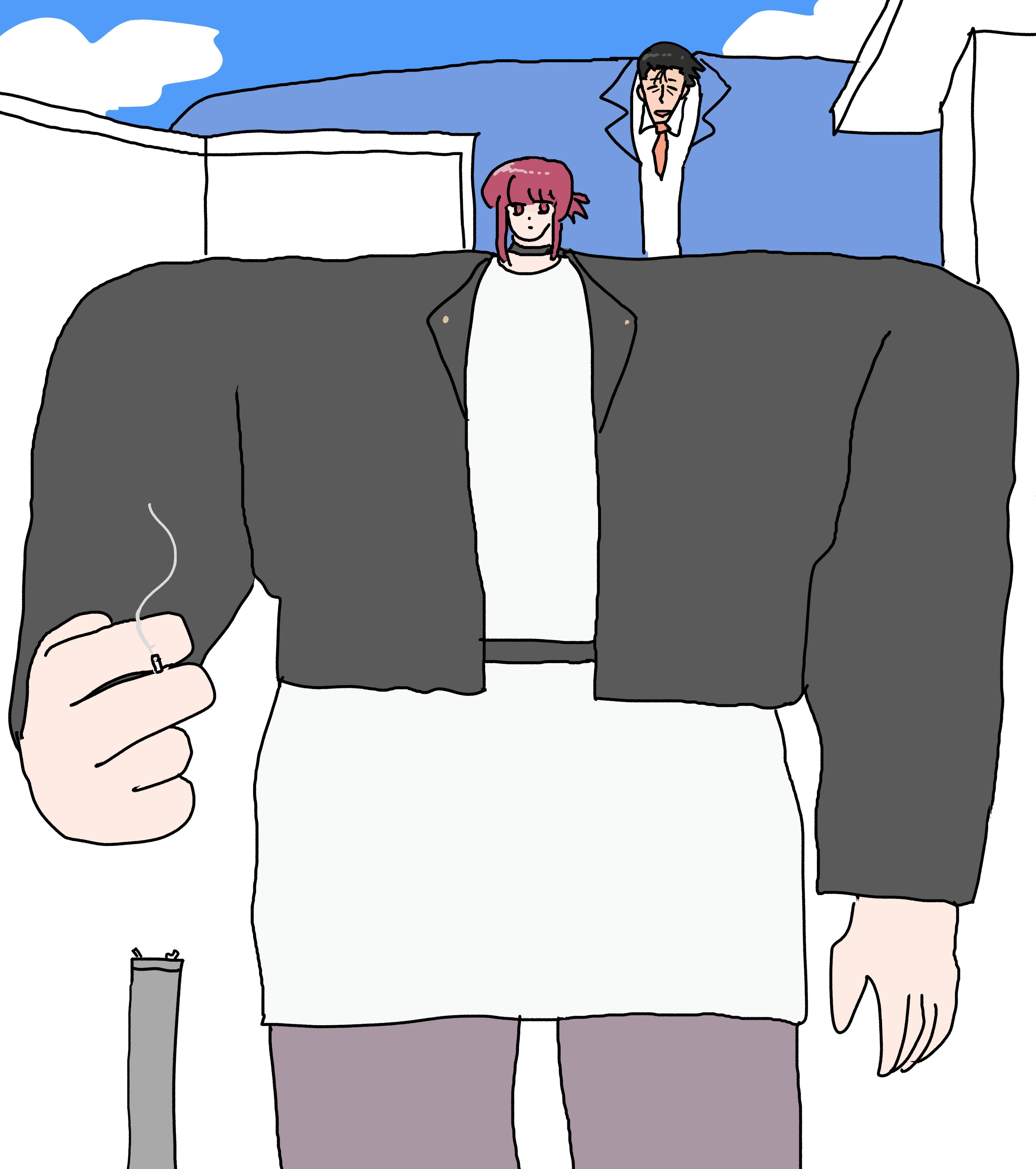 『在超市后门吸烟的二人』动画开播应援绘：sattou 