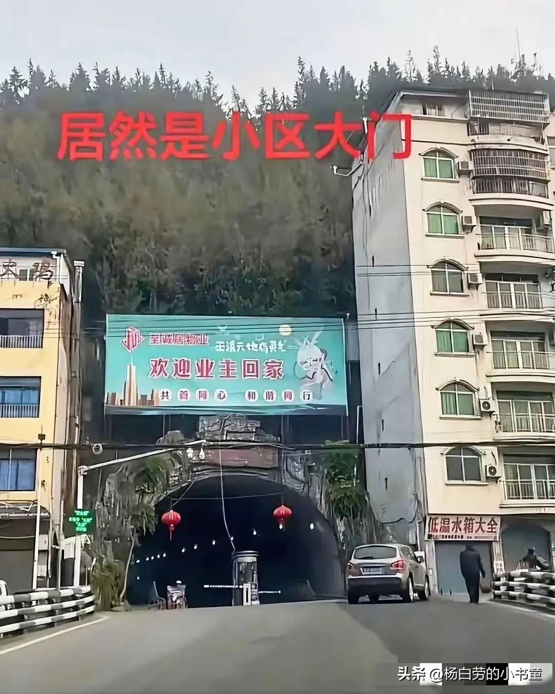我住的小区大门居然是这样的
防空洞还是隧道？
不这是我们小区的大门
我猜小区设计