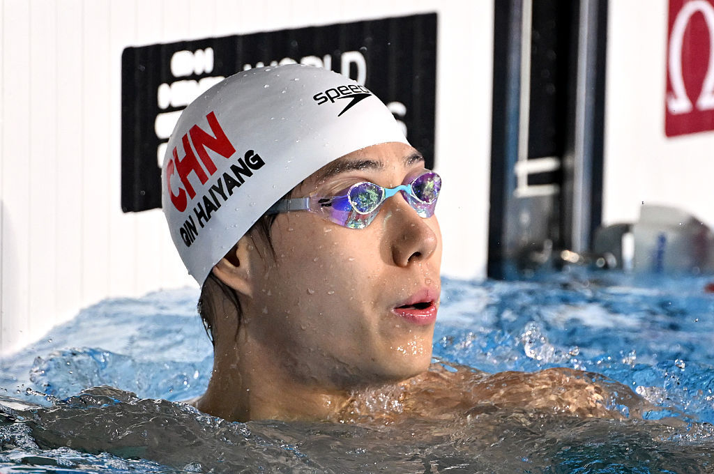 #覃海洋50蛙摘银# 🏊‍♀️游泳世界杯阿斯塔纳站，在男子50米蛙泳项目中游出