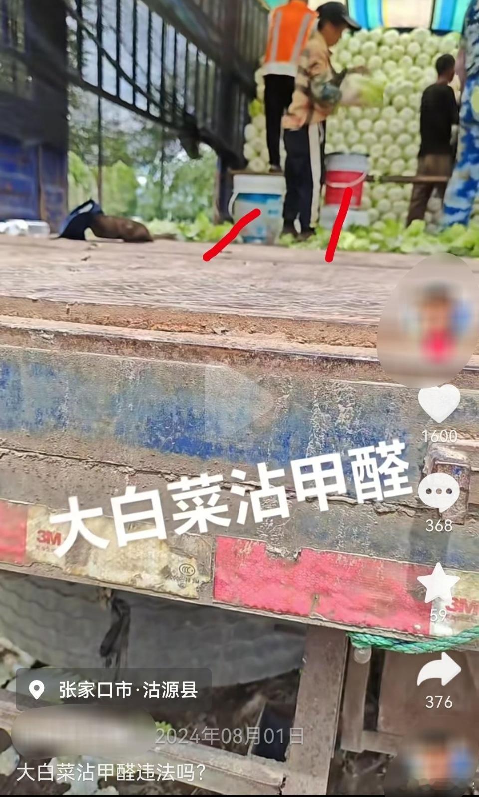 白菜蘸甲醛通报来了，系收购商为保证蔬菜运输新鲜，在装运过程中违法添加。河北不只这