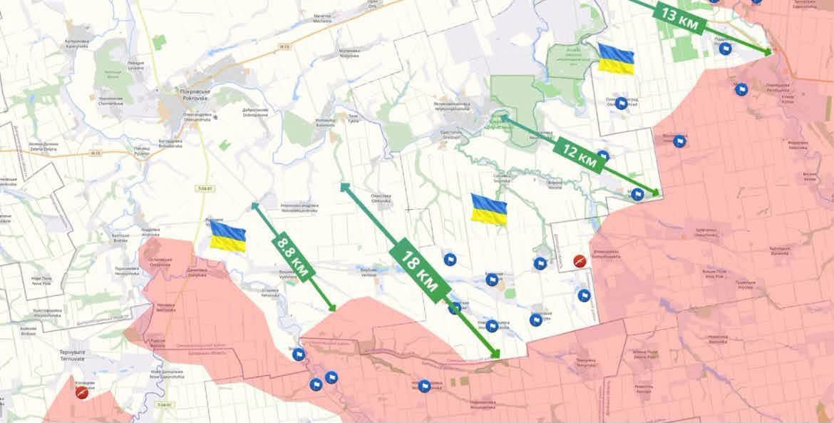 2026.01-08月，乌军在南线的推进：在正面宽约60km的战线上，平均推进了