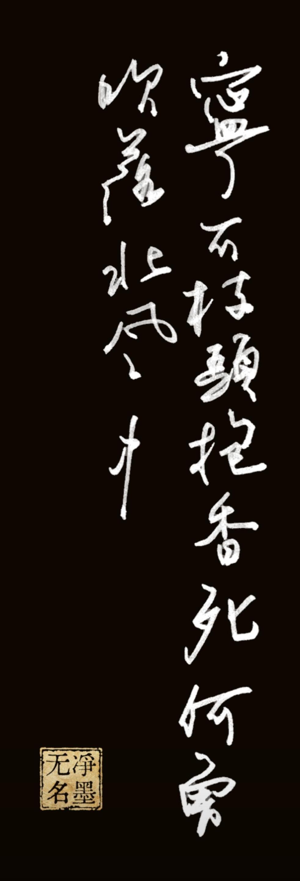 书写名句，出自宋代郑思肖的《画菊》（也作《寒菊》）
图片书写文字（竖列由右至左）