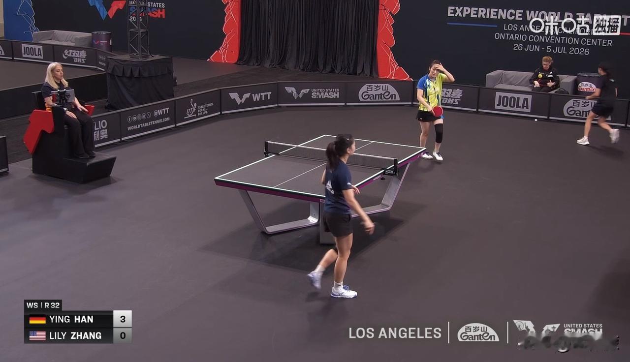 韩莹🇩🇪3比0张安🇺🇸【11-3，11-8，11-2】 ​​​
晋级WT