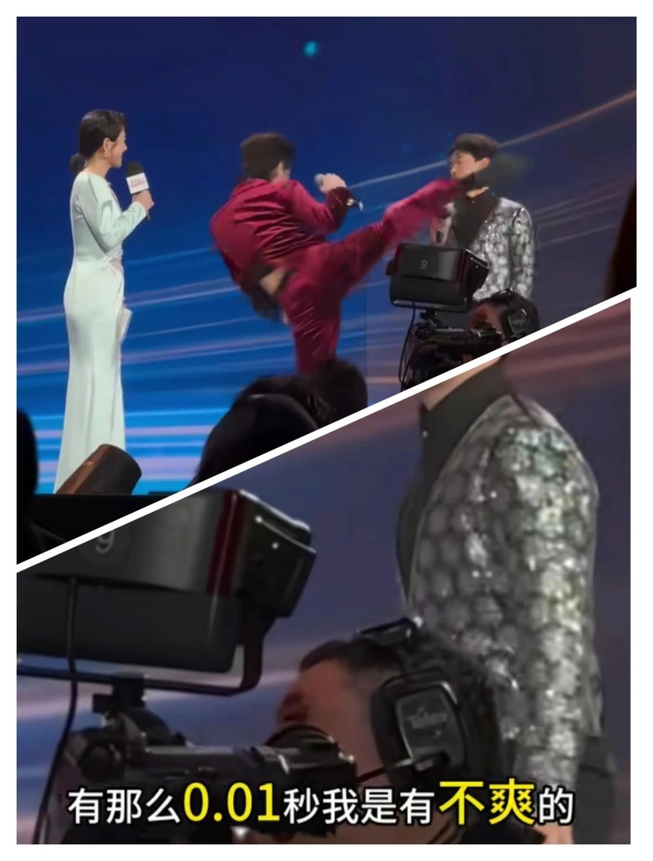 百克力回应了被向佐在舞台上踢的这一脚，他说只有0.01秒愤怒，之后就释然了。并且