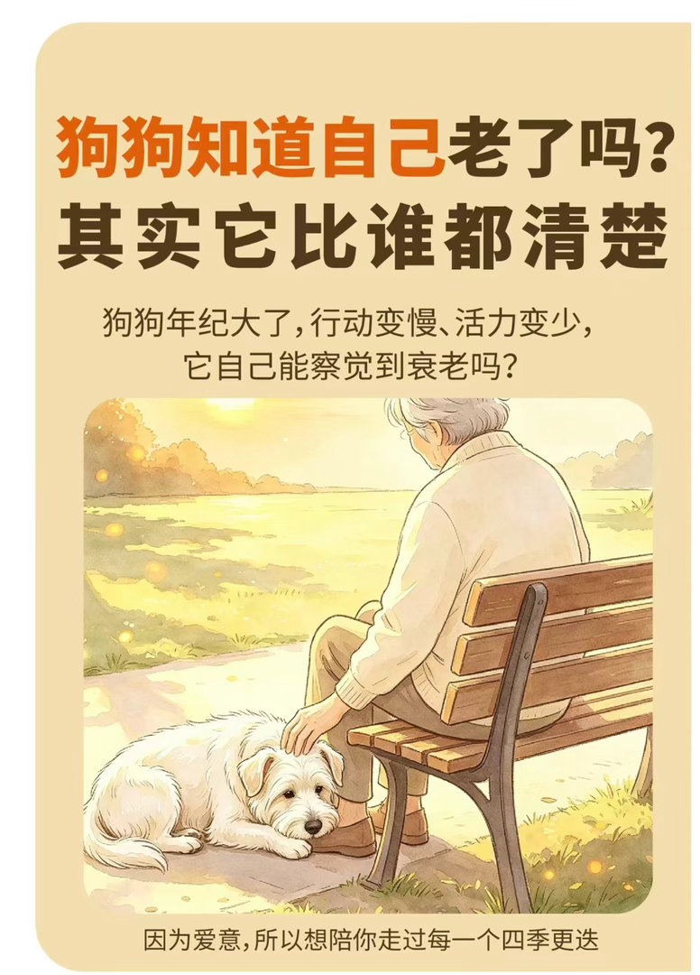 狗子上了年纪也会变得慈祥岁月会磨掉小狗的戾气。老狗狗很少乱闹，喜欢安静趴在一旁，