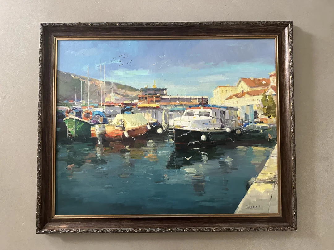 俄罗斯艺术家协会会员 罗马的码头 内画尺寸80/100 框后为93/113