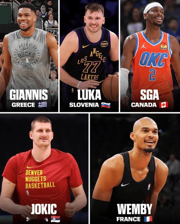 NBA全明星国际队首发五人组已经定了，可以说是版本最强。还有三个名额，阿夫迪亚应