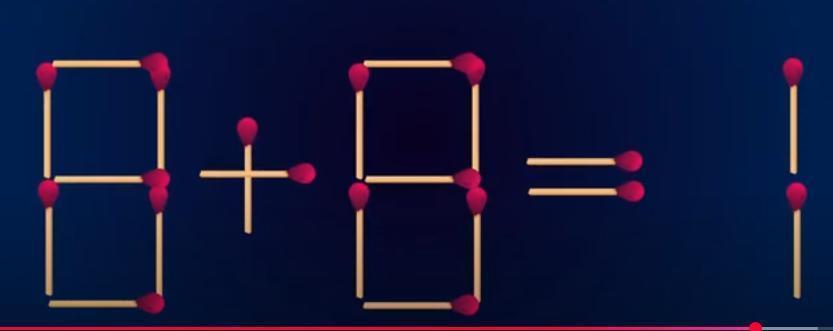 哇！火柴摆的“8 + 8 = 1”简直是数学界的“搞怪达人”，像在玩一场奇妙的数