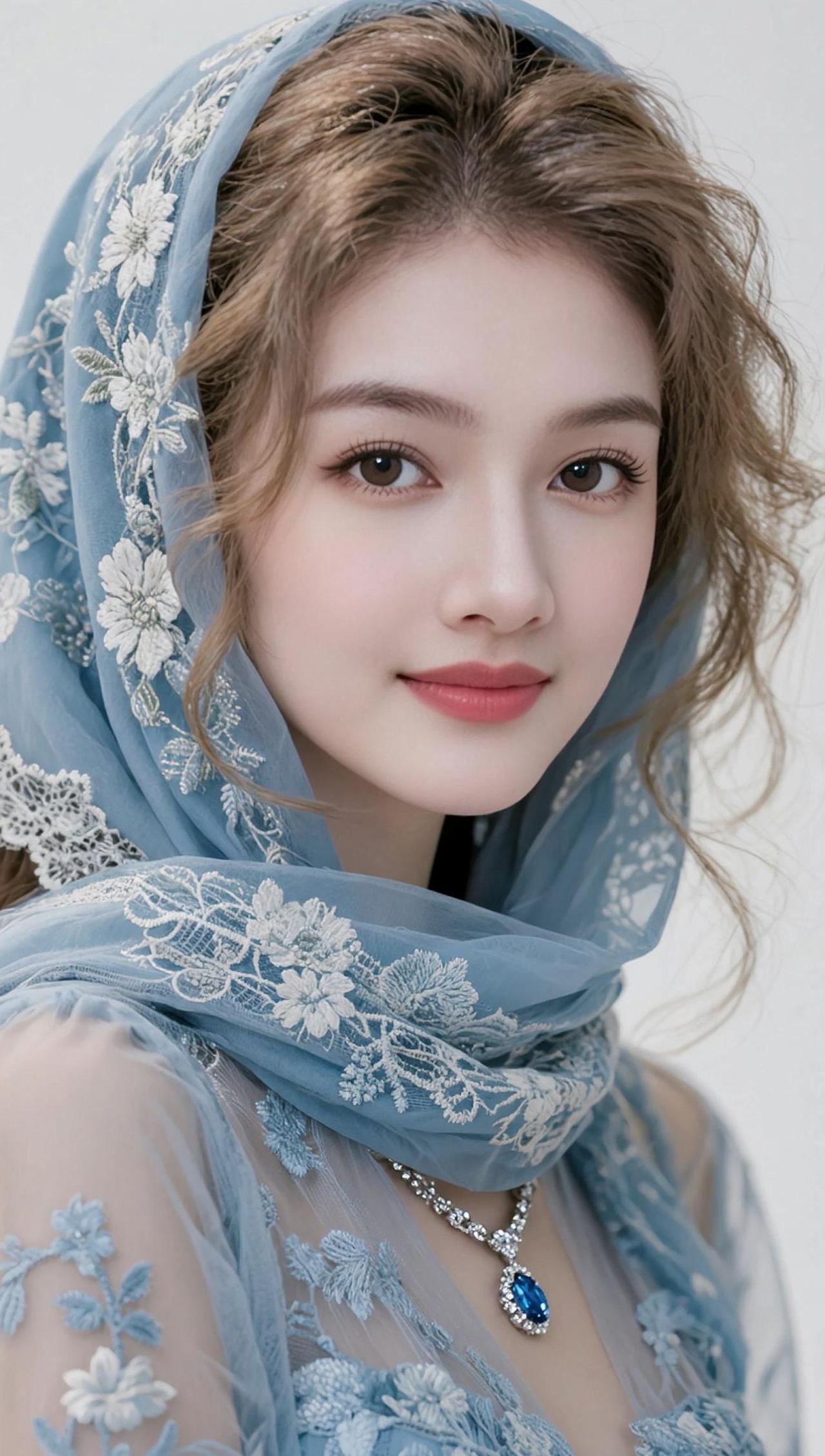 AI蓝纱优雅写真 抖音ai创作 欧美风 时尚大片 优雅气质