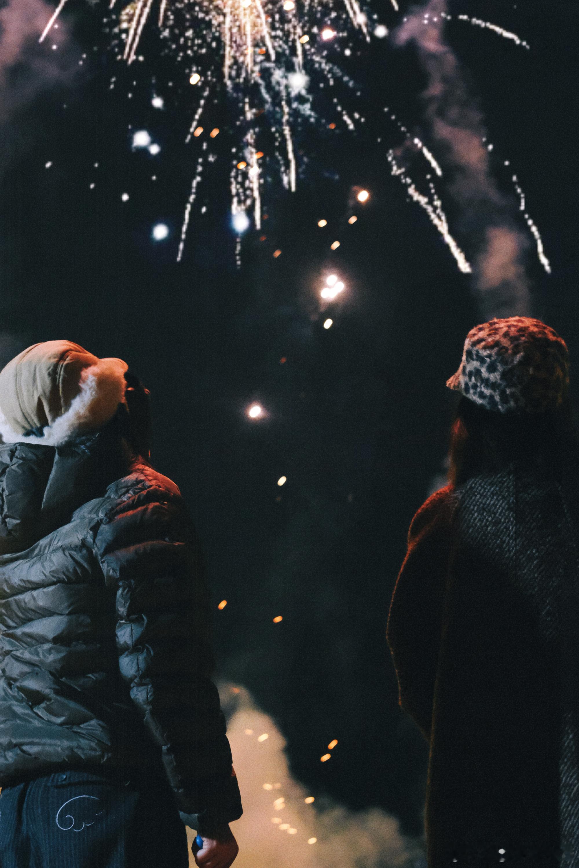 萌萌的细微宝宝田曦薇王佳怡烟花背影照