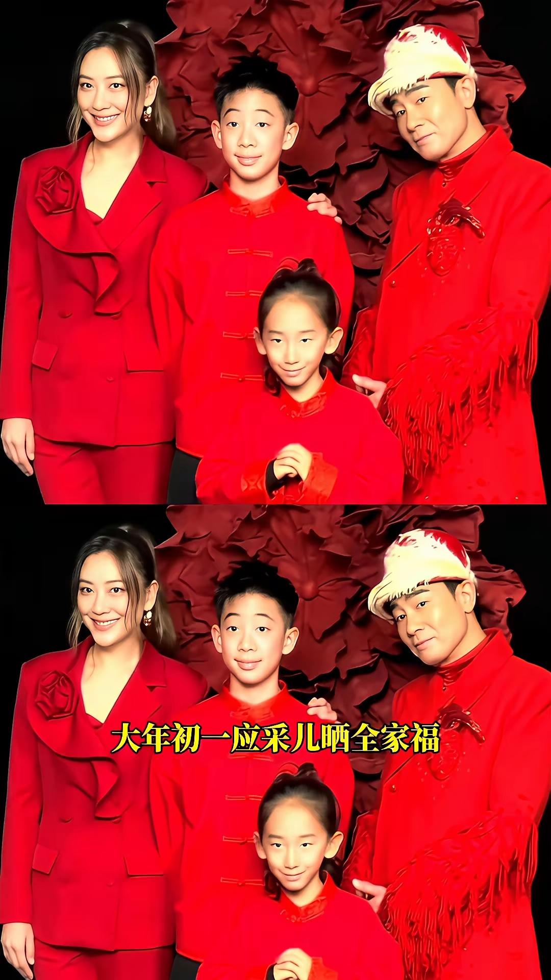 应采儿当年说不敢生女儿，怕长得像陈小春，现在看是真有先见之明。
 
大年初一全家