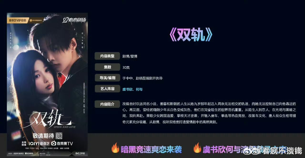 虞书欣何与双轨12月预排，暗黑竞速爽恋来袭，虞书欣何与演绎禁忌之恋，期待！ ​​