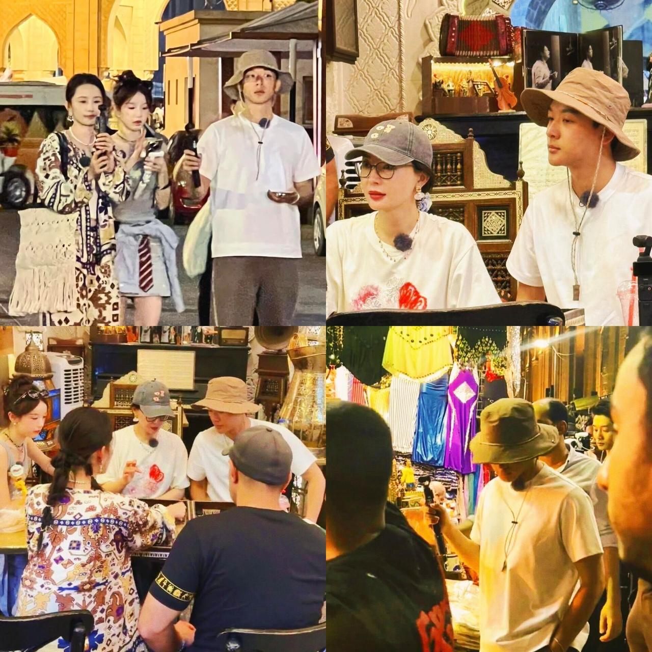 埃及哈利市场偶遇李沁张晚意！不得不说，李沁在国外街头美的太出众了，这一身花衣服也