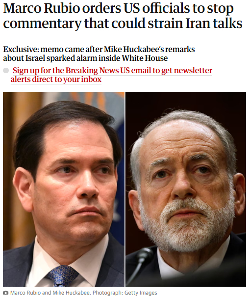 🔻马可·鲁比奥命令美国在中东的外交官避免发表可能加剧紧张局势或破坏特朗普就伊朗