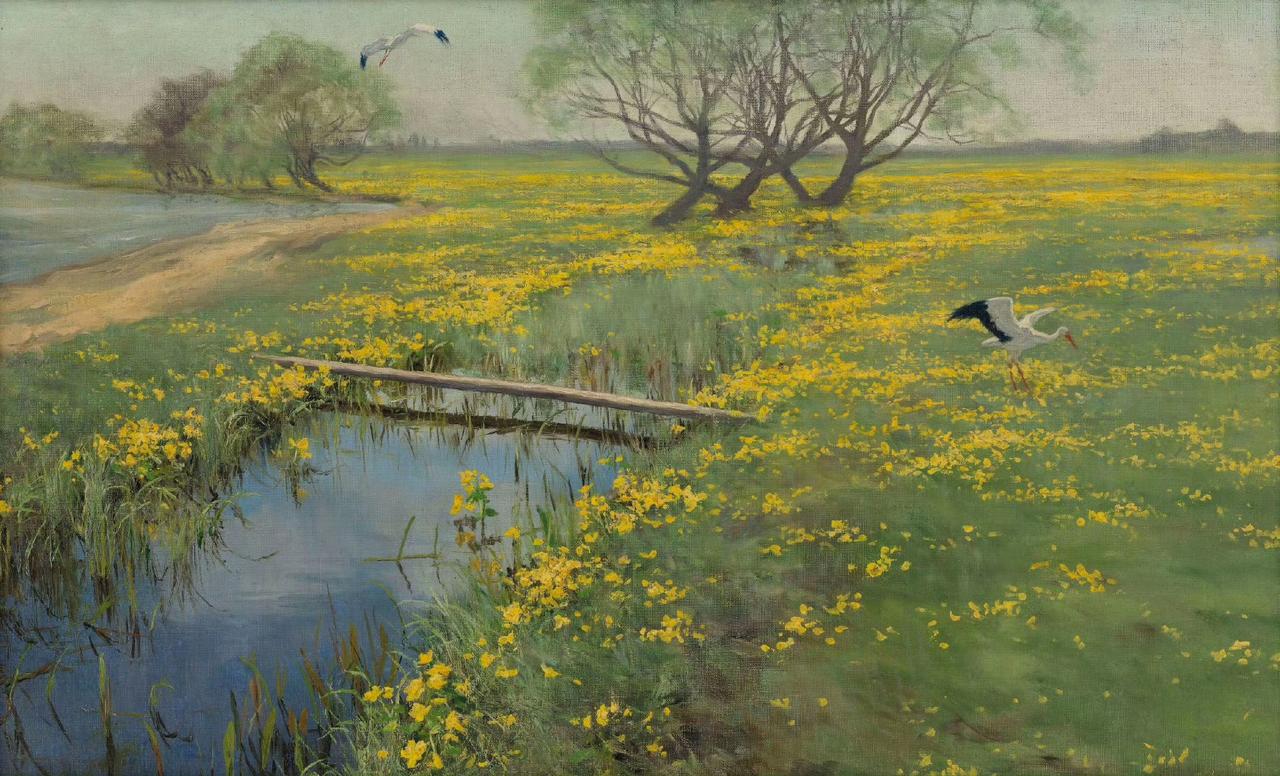 春天，波兰画家Henryk Weyssenhoff ​​​