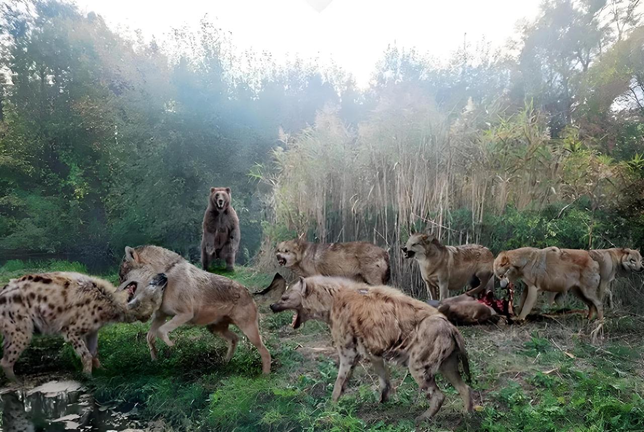 大多数猛兽爱好者们都说任何犬科动物都无法打败斑鬣狗，甚至都破不了斑鬣狗的防御，我