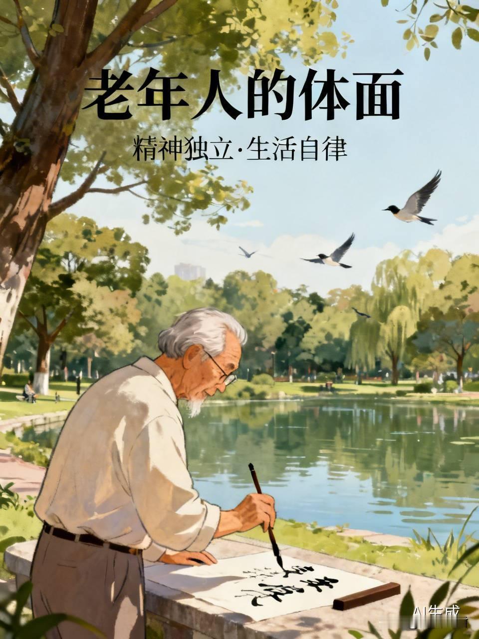 一个老年人最大的体面，我觉得是保持精神上的独立和生活的自律。
我家隔壁大爷，都七