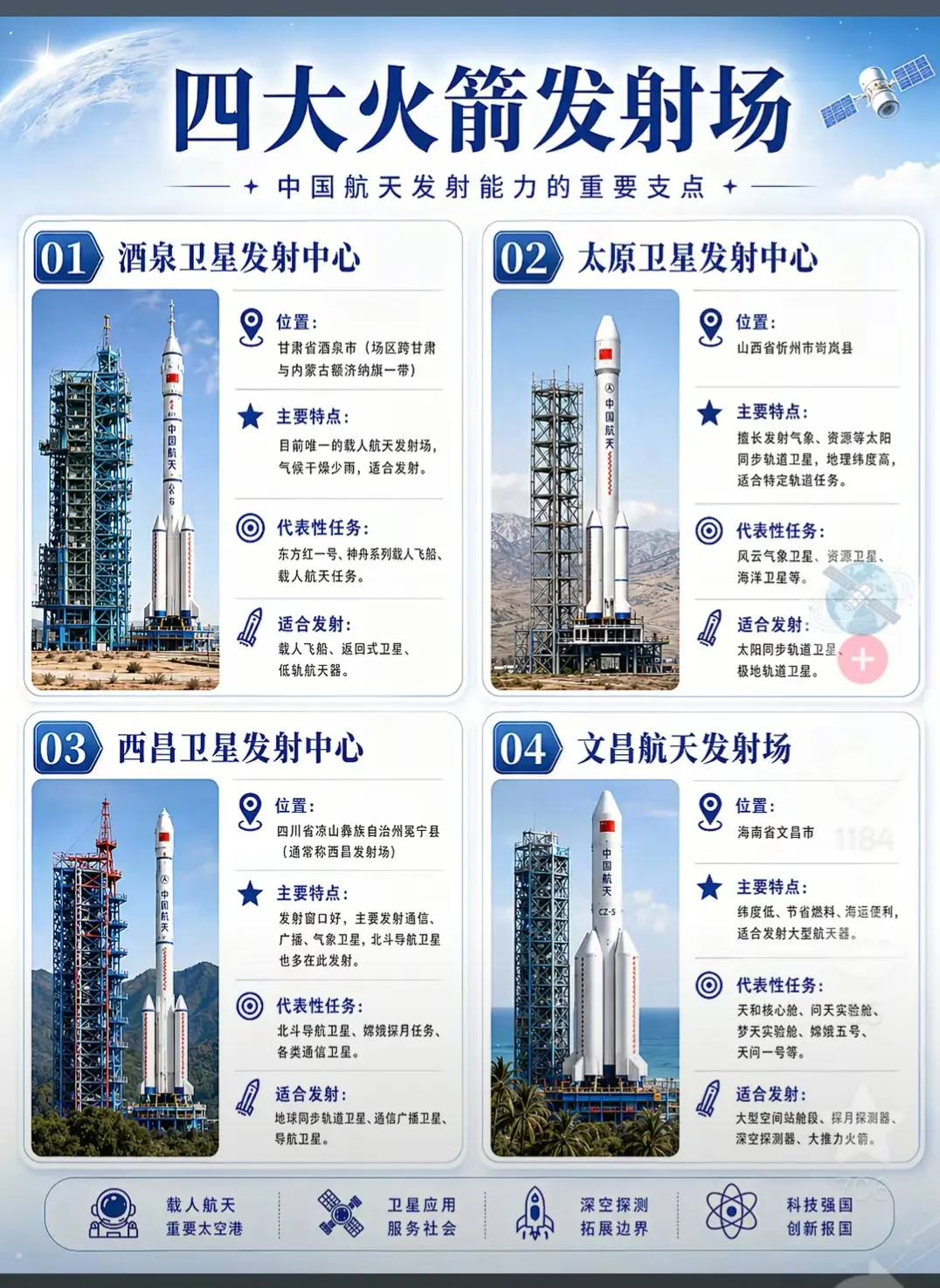 中国四大火箭发射场，看看都在那里？