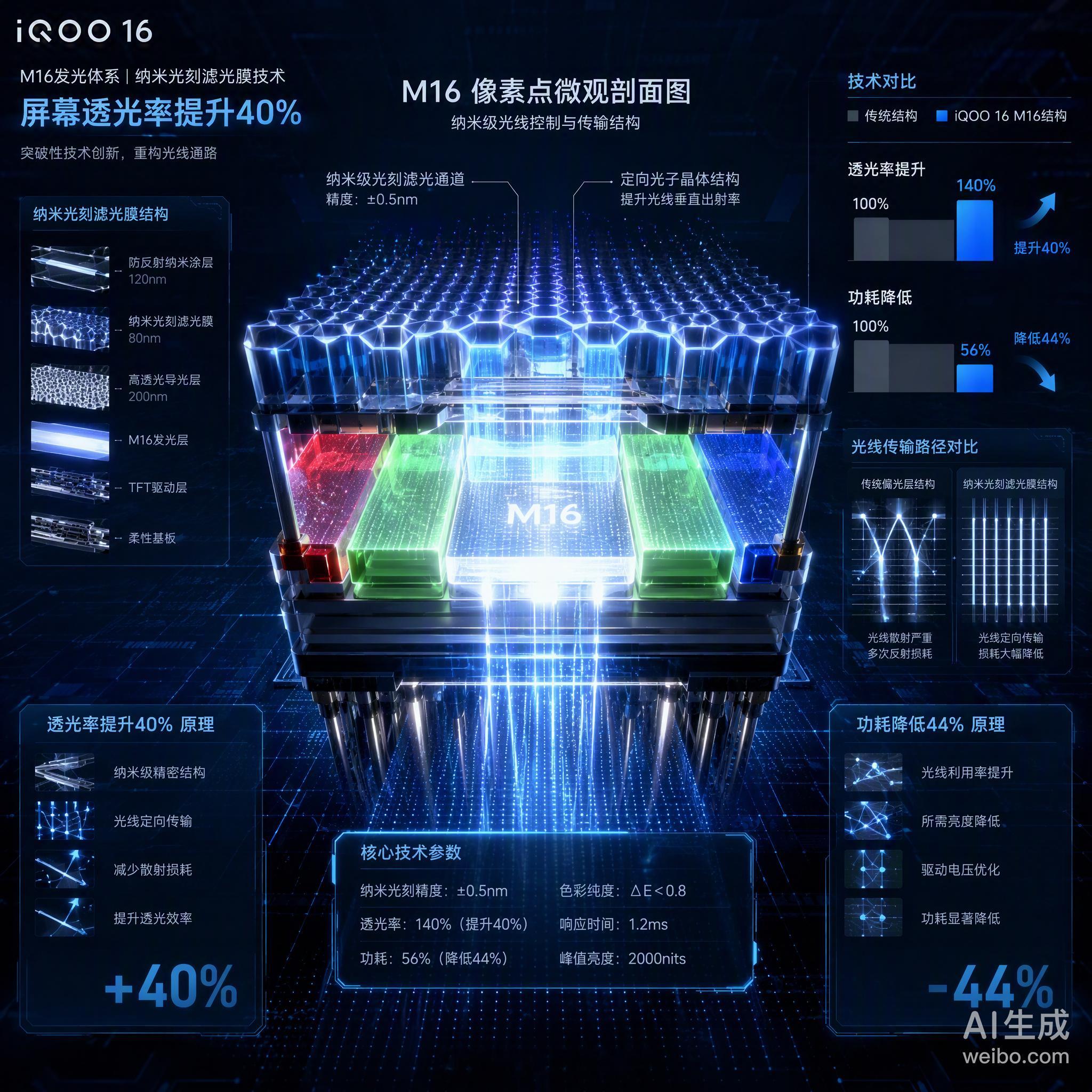 iQOO 16这次在屏幕上真是下了血本，直接全球首发了三星新一代M16发光材料，