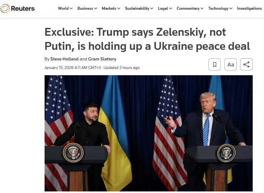 特朗普表示，阻碍和平协议达成的不是普京，而是泽连斯基。热点现场海外新鲜事