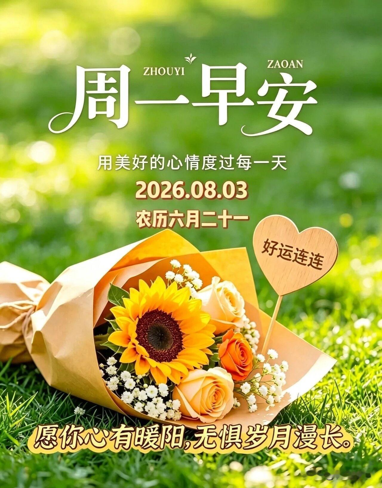 🌼²⁰²⁶/₀₈.₀₃ᵕ̈周一｜新周早安☀️🍃🍒🍑☕️
🍃𝐆𝐨𝐨