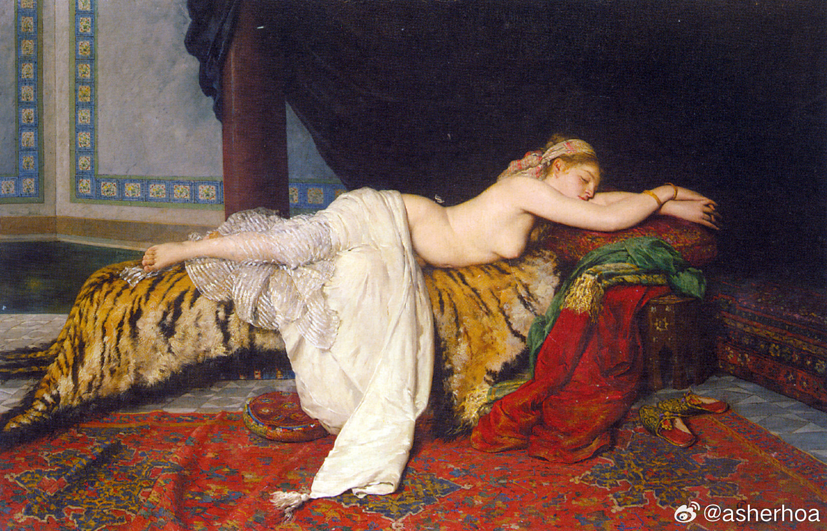 西洋历史文化鱼缸 意大利画家Ignace Spiridon（1845-1930）