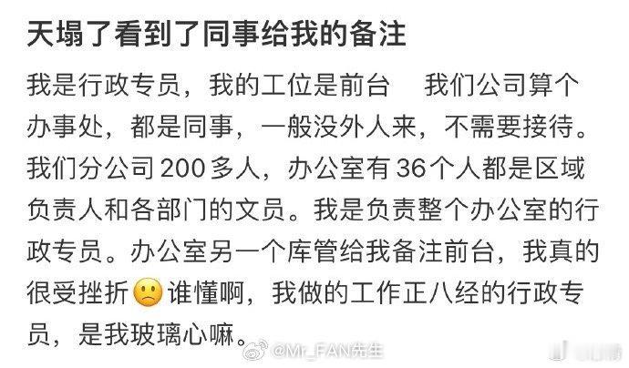 天塌了，看到了同事给我的备注 [裂开] ​​​