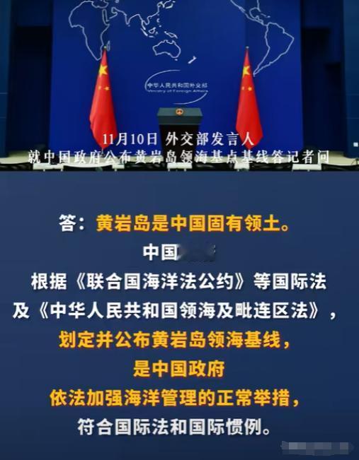 菲律宾试图将黄岩岛及南沙群岛的大部分岛礁划入其海洋领土，面对这一挑衅，中国政府果