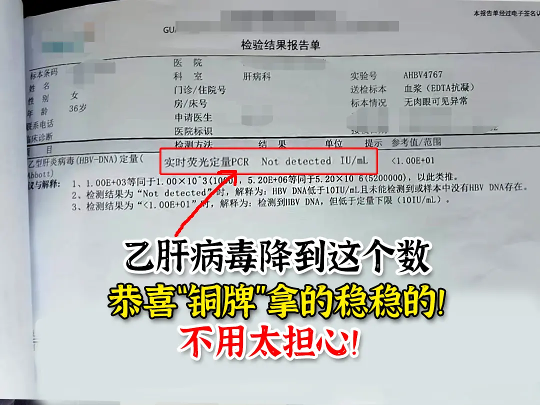 大家要知道，我们抗病毒1年以上需达到的标准是病毒量<20,才能说明抗病...