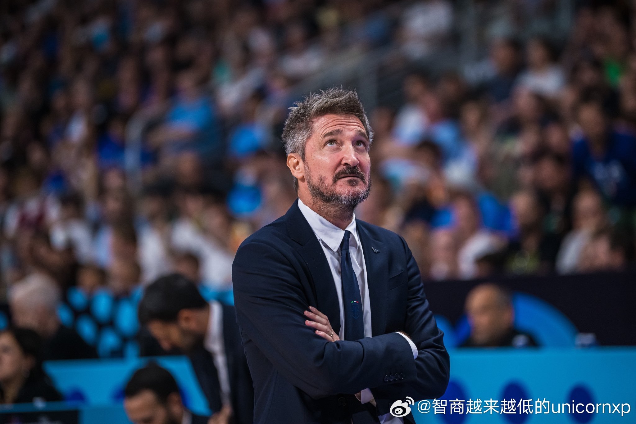 输给斯洛文尼亚后，意大利主帅Gianmarco Pozzecco在赛后新闻发布会