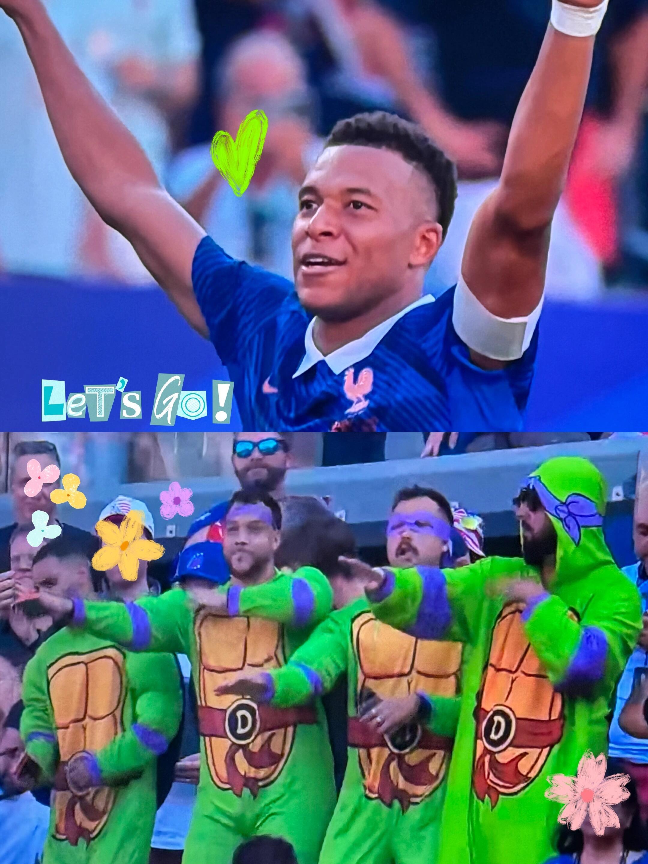 姆巴佩真的生气了忍者神龟姆巴佩球迷太可爱了！不过 Mbappé 今天也是真的硬，