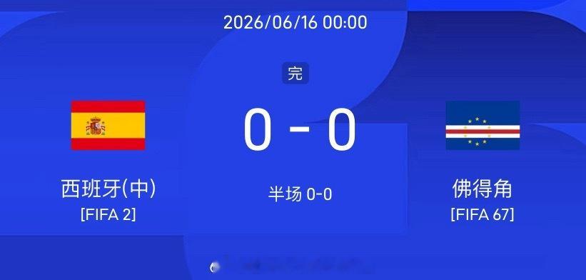 西班牙0-0憾平佛得角！本届赛事最大冷门出来了！只能说西班牙全员梦游！咱们调整状