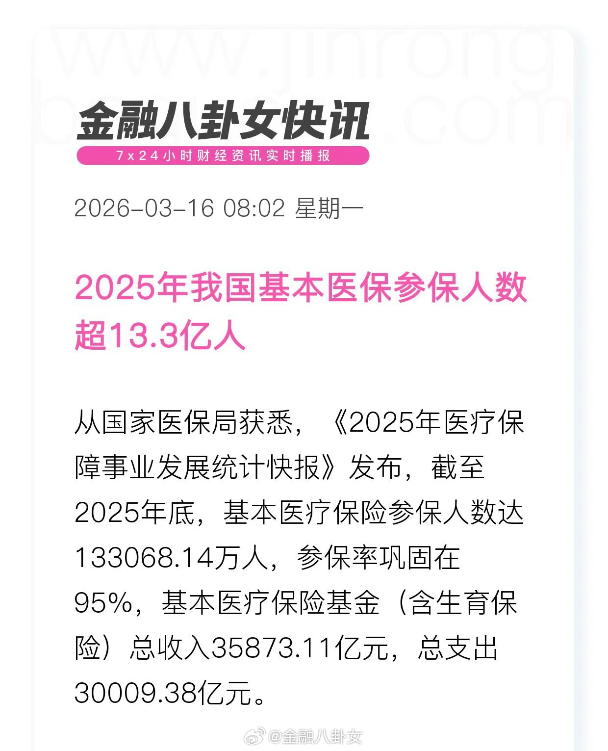 2025年我国基本医保参保人数超13.3亿人 2025年我国基本医保参保人数超1