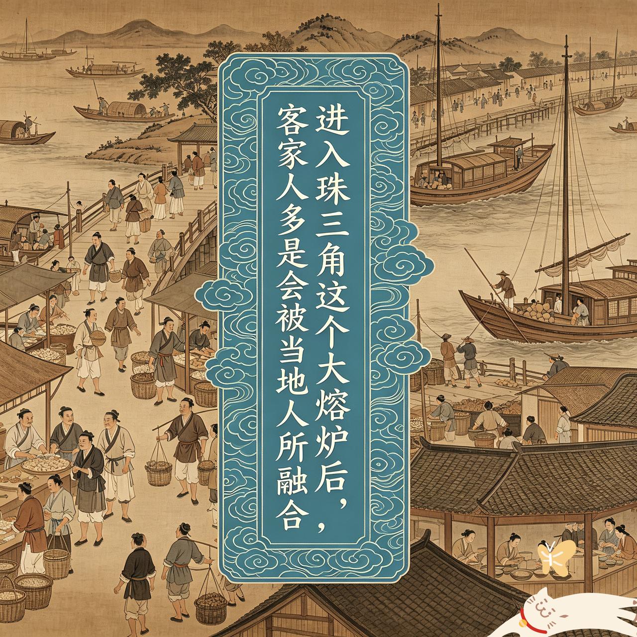 珠三角，就像是个巨大海绵和大熔炉。客家人无论从赣南、闽西、粤东、粤北珠玑巷(等地