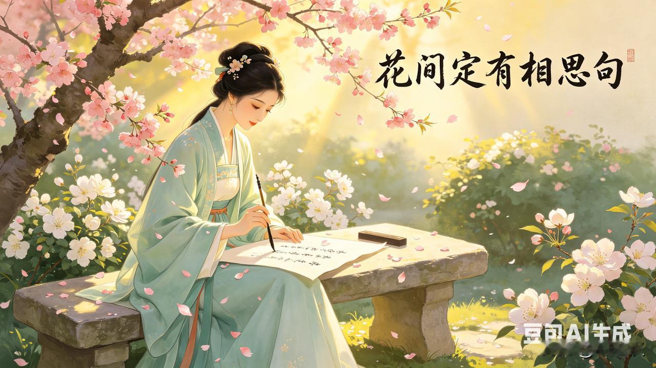 上联：花间定有相思句
下联：月下犹藏缱绻情