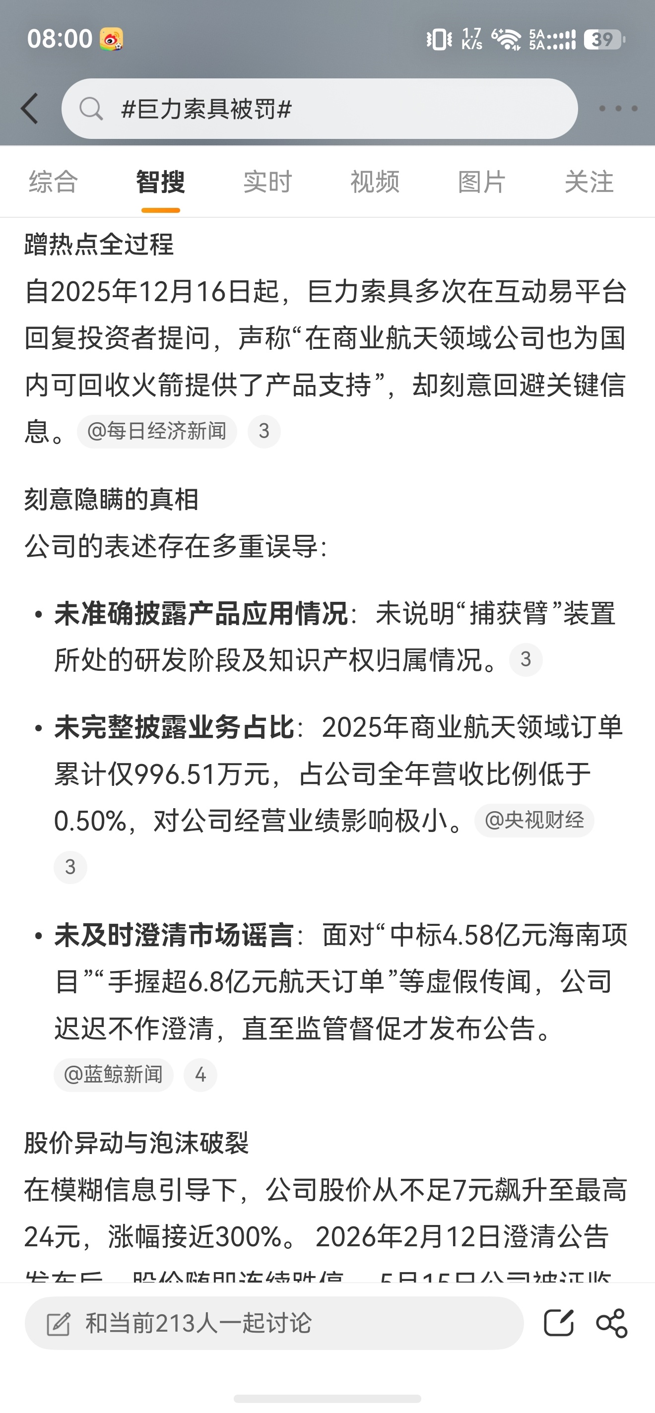 巨力索具被罚看了下违规细节，被罚一点不冤 。相反，罚的还不够多。不过，股价跌成这