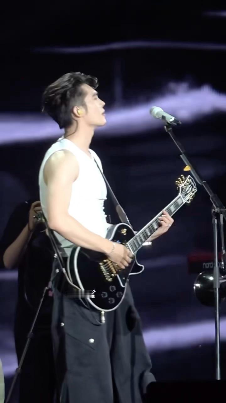 那真是恭喜在场的观众了于适扬州音乐节镜头签于适穿背心弹吉他