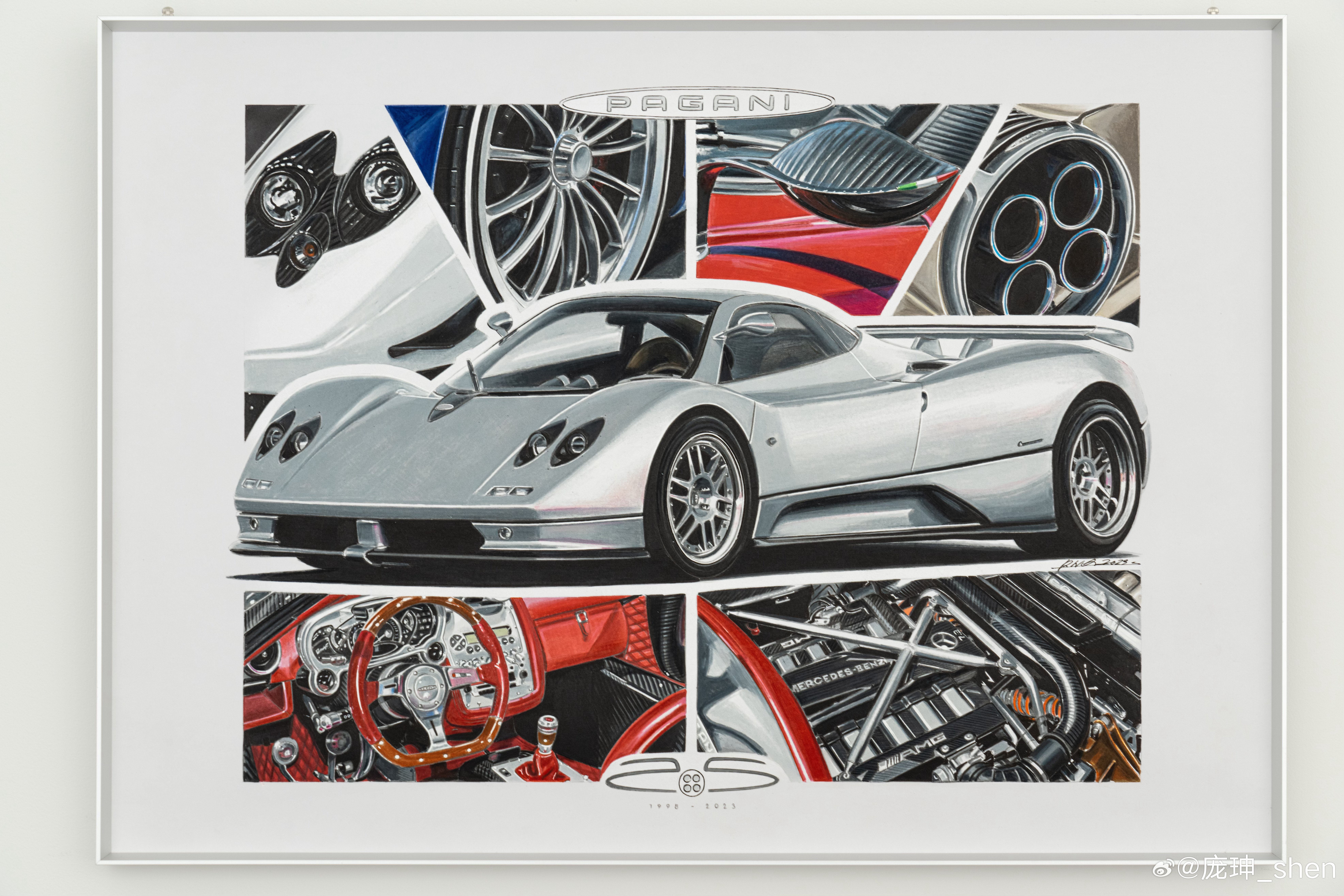 感谢大家的支持，限量99幅的典藏版《帕加尼25周年纪念版画》已售罄，原作拍卖即将