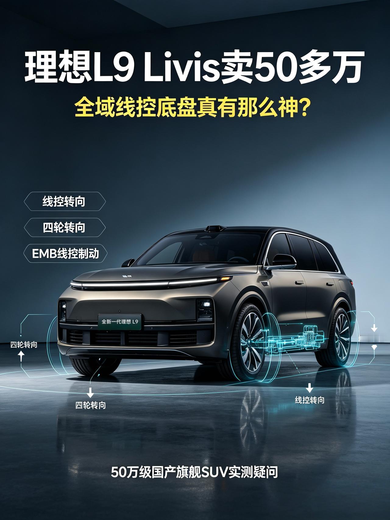 理想L9 Livis卖50多万，全域线控底盘真有那么神？
聊到理想这台新旗舰，我