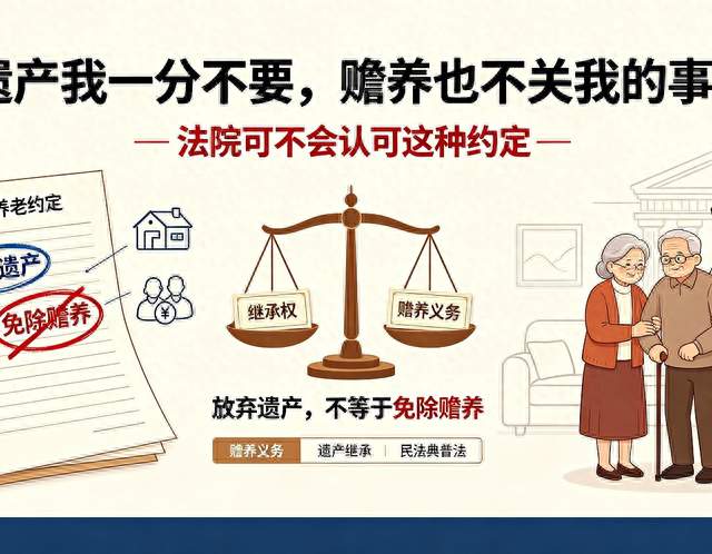 遗产我一分不要，赡养也不关我的事？法院可不会认